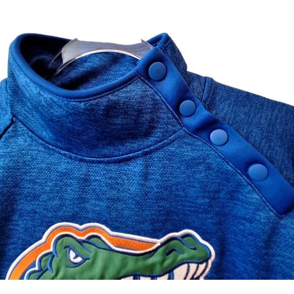 Florida Gators Blue Heathered Marled Side Snap Womens Pullover Sz Large Coloseum - Picture 6 of 10